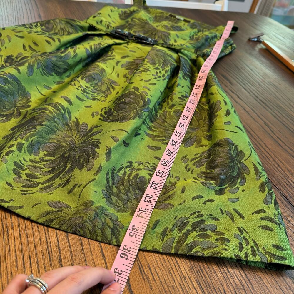 Anthropologie Eva Franco Retro Green Floral Fit and Flare Womens sz 6 Waist Belt - Picture 10 of 13